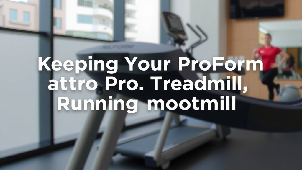Keeping Your ProForm Treadmill Running Smoothly